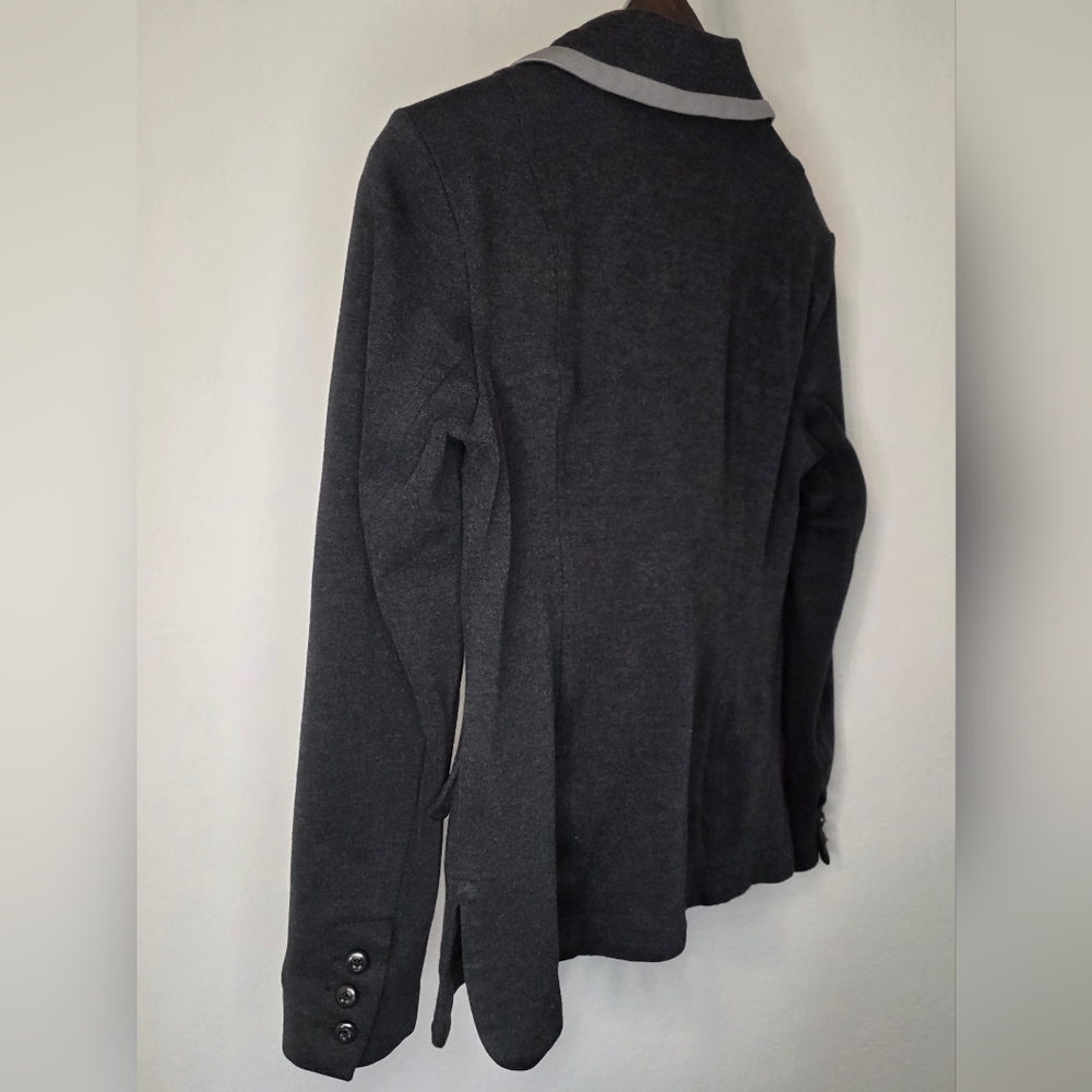Cabi Ponte Knit Blazer Gray Contrast Trim Size Small - Picture 5 of 10